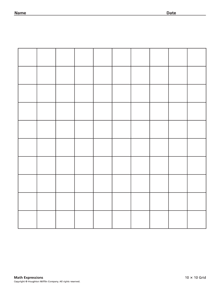 10x10 grid - fill online, printable, fillable, blank | pdffiller